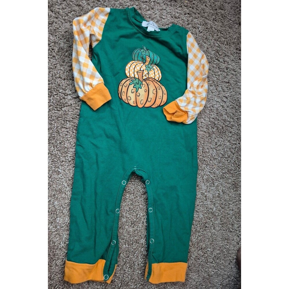 Marie Nicole Halloween pumpkin romper size 12-18 months